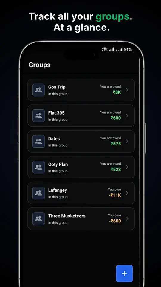The Hisaab app - all your groups and balances